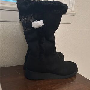 Dream Pairs Black Faux Fur Lined Boots